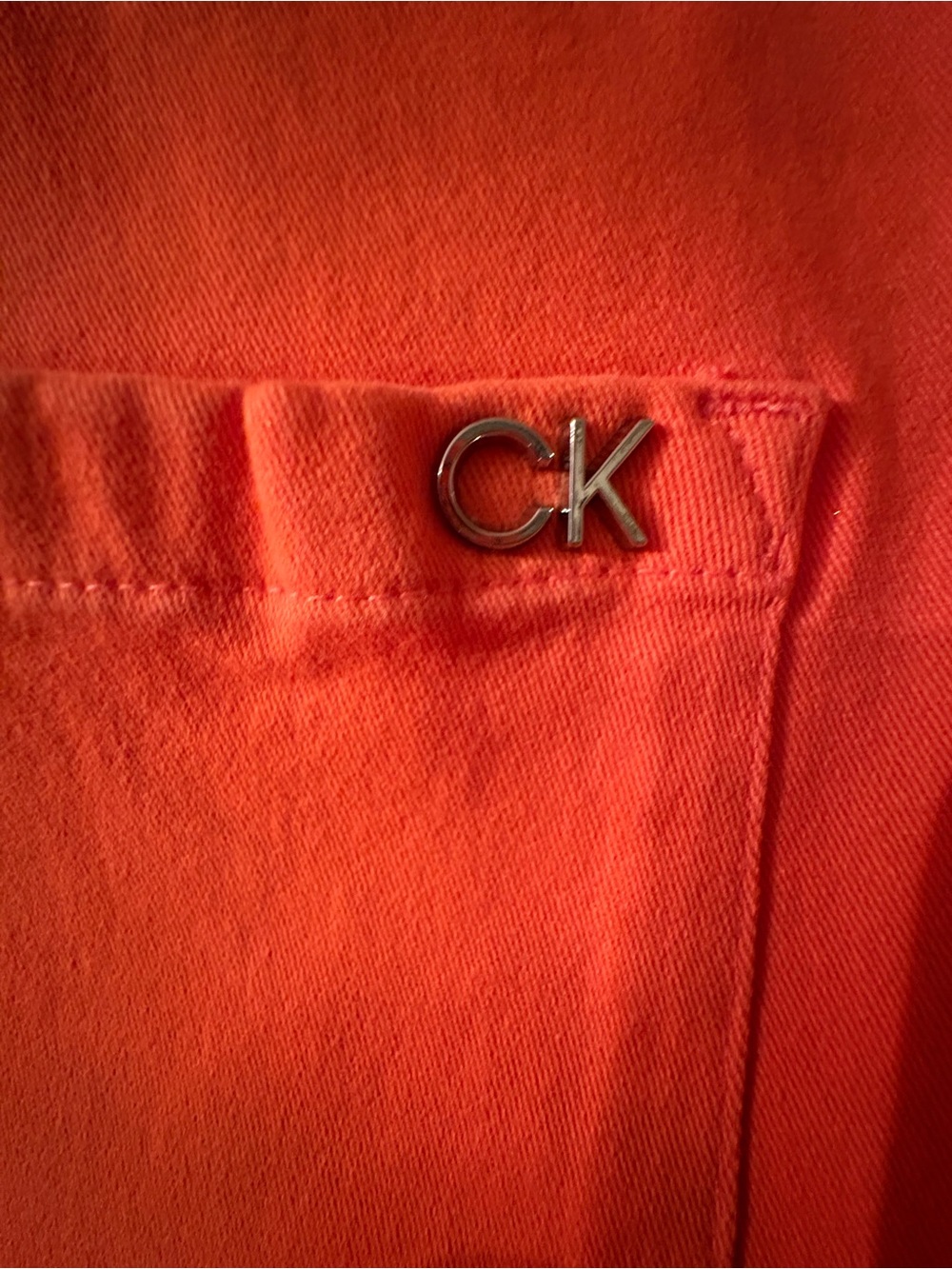Calvin Klein Bright Orange Midrise Slim Jeans